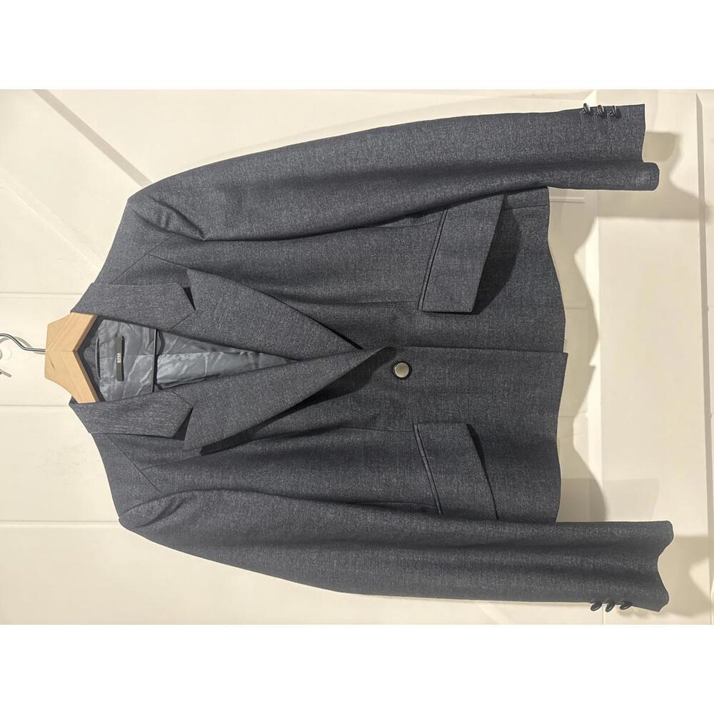 BOSS Navy Tweed Women's Wool Blend Blazer Jacket